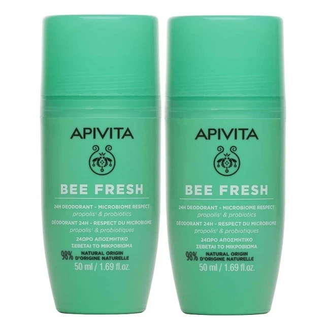 Apivita Deodorant Bee Fresh 1+1 Roll-On Deodorants, 2x50ml