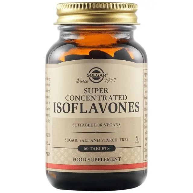 Solgar Super Concentrated Ισοφλαβόνες Από Φυσική Σόγια Για Εμμηνόπαυση & Μείωση Χοληστερόλης 60 Ταμπλέτες
