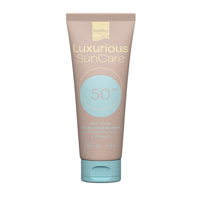 Luxurious SunCare Silk Cover BB Cream SPF50 Natural Beige Αντηλιακή Κρέμα Προσώπου με Χρώμα, 75ml