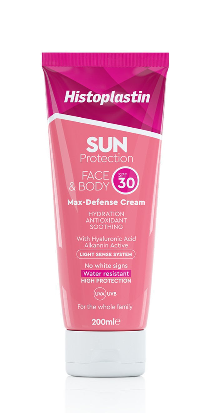 Histoplastin Sun Protection Face & Body Max Defense Cream SPF30 Αντηλιακή Κρέμα για Πρόσωπο και Σώμα, 200ml