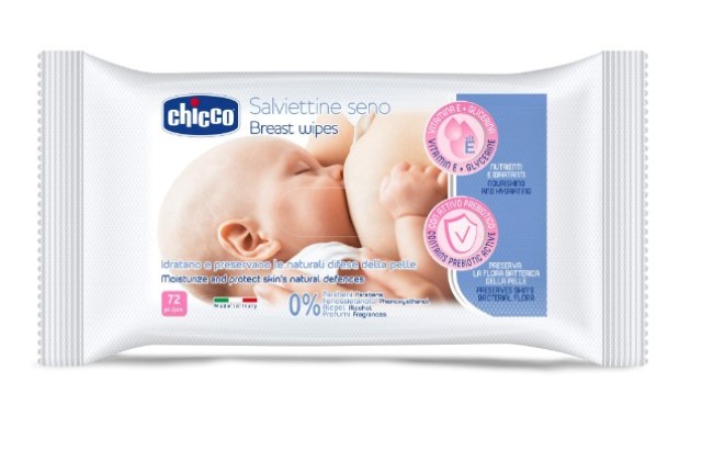 Chicco Breast Wipes Μαντηλάκια Καθαρισμού Στήθους 16 Τεμάχια