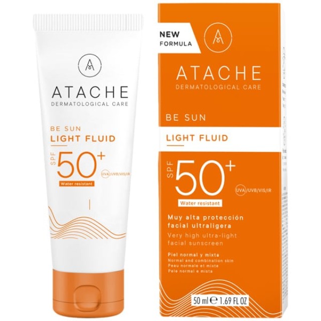 Atache Be Sun Light Fluid Αντηλιακό Προσώπου SPF50+ Κανονικές/Μικτέ...