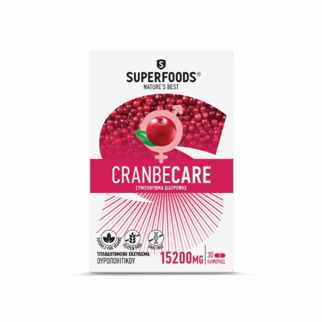Superfoods Cranbecare Συμπλήρωμα Διατροφής για την Υγεία του Ουροπο...