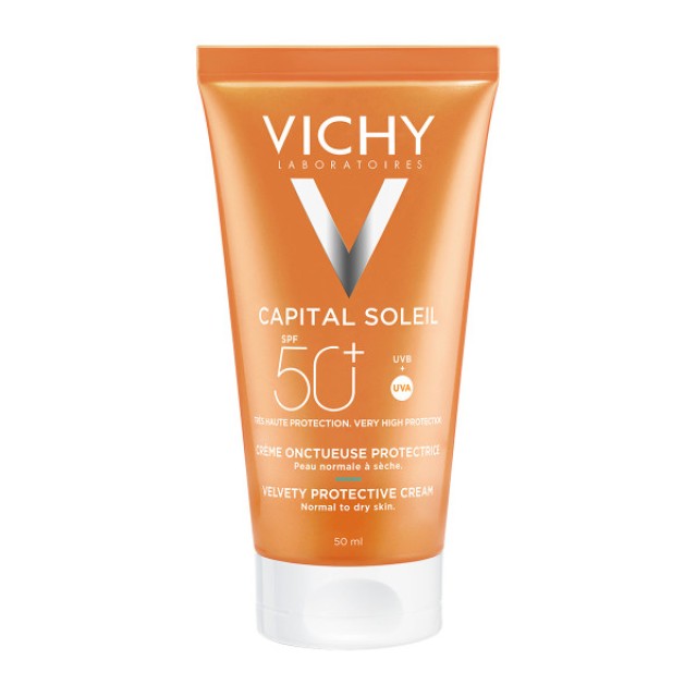 Vichy Capital Soleil Velvety Cream SPF50+ Αντηλιακή Κρέμα Προσώπου Με Βελούδινη Υφή, 50ml