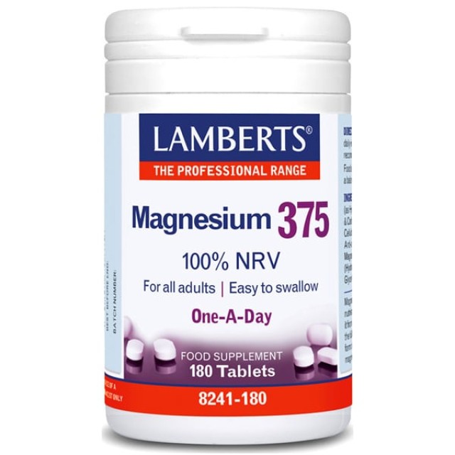 Lamberts Magnesium 375 Συμπλήρωμα Μαγνησίου, 180 Ταμπλέτες
