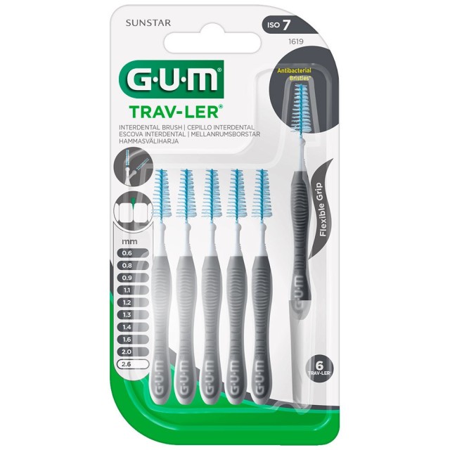Gum Trav-ler Interdental Brush (1619) Μεσοδόντια Βουρτσάκια 2.6mm, ...