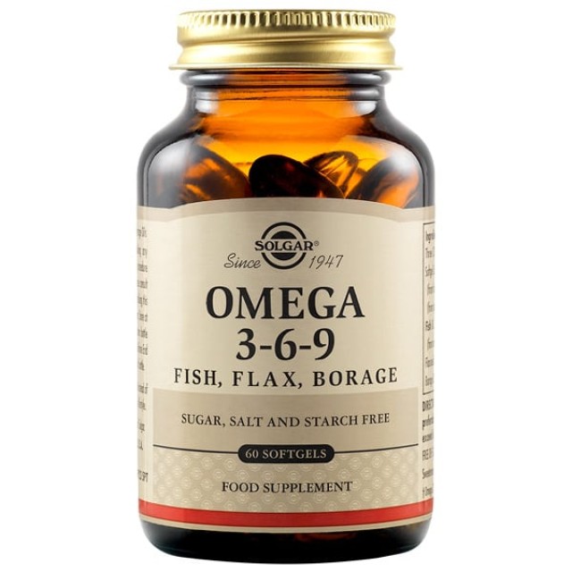 Solgar Omega 3-6-9 Συμπλήρωμα Διατροφής, 60 Μαλακές Κάψουλες