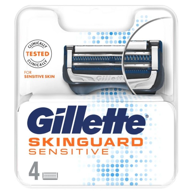 Gillette SkinGuard Sensitive Ανταλλακτικές Κεφαλές Ξυρίσματος, 4τεμ