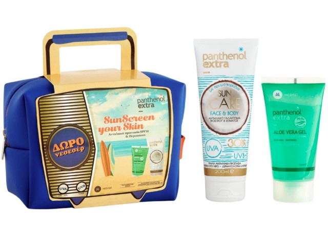 Panthenol Extra Πακέτο Προσφοράς Sun Care Face & Body Milk SPF30, 200ml & Aloe Vera Gel 150ml & Δώρο Νεσεσέρ