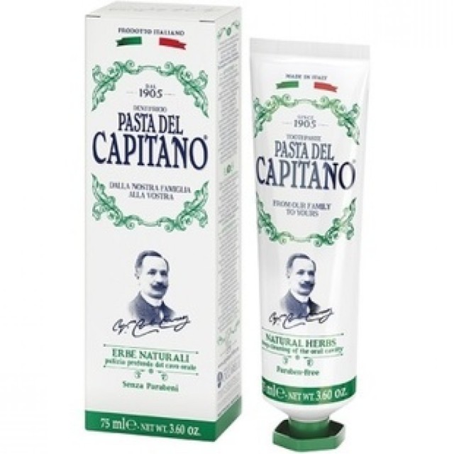 Pasta del Capitano Toothpaste Herbal Φυτική Οδοντόπαστα 75ml