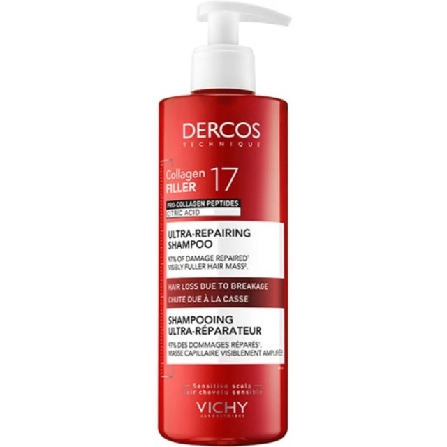Vichy Dercos Collagen Filler 17 Ultra-Repairing Shampoo Επανορθωτικ...
