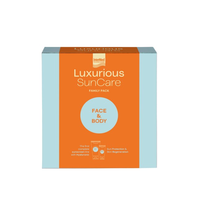 Luxurious Sun Care Family Pack Αντηλιακό Προσώπου SPF50 75 ml + Αντηλιακό Σώματος SPF15 200 ml