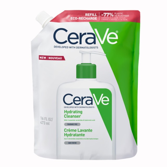 CeraVe Hydrating Cleanser Refill Ενυδατική Μη Αφρίζουσα Κρέμα Καθαρισμού για Πρόσωπο και Σώμα Ανταλλακτικό, 473ml