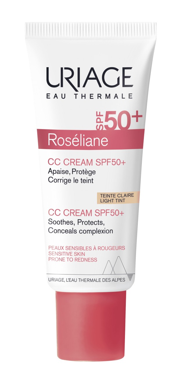 Uriage Roseliane CC Cream SPF50+ Ενυδατική Προστατευτική Κρέμα με Χρώμα Για Ερυθρότητα, 40ml