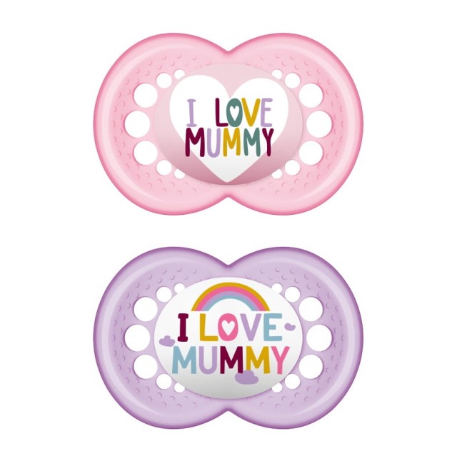Mam Πιπίλα Ι Love Mummy Σιλικόνης 6-16 Μηνών Ροζ, 2μχ