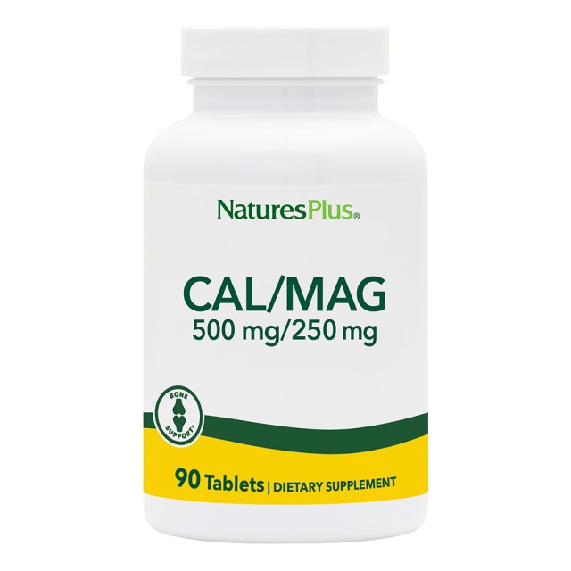 Natures Plus Cal/Mag 500/250mg, 90 Ταμπλέτες