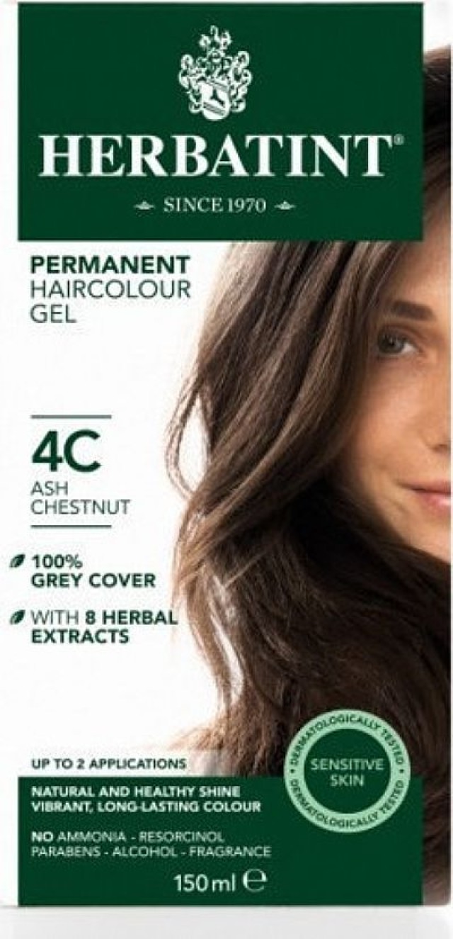 Herbatint Permanent Haircolor Gel 4C Καστανό Σταχτί