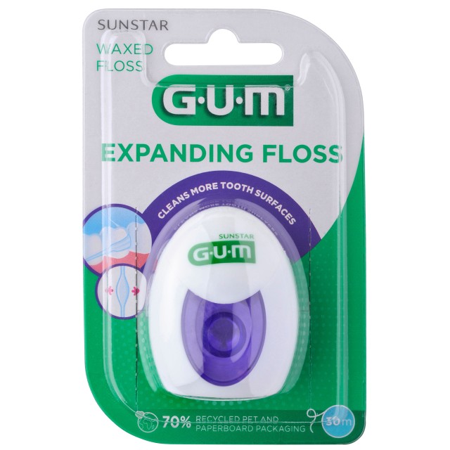 Gum Expanding Floss Waxed (2030) Λεπτό Οδοντικό Νήμα Κερωμένο, 1τμχ