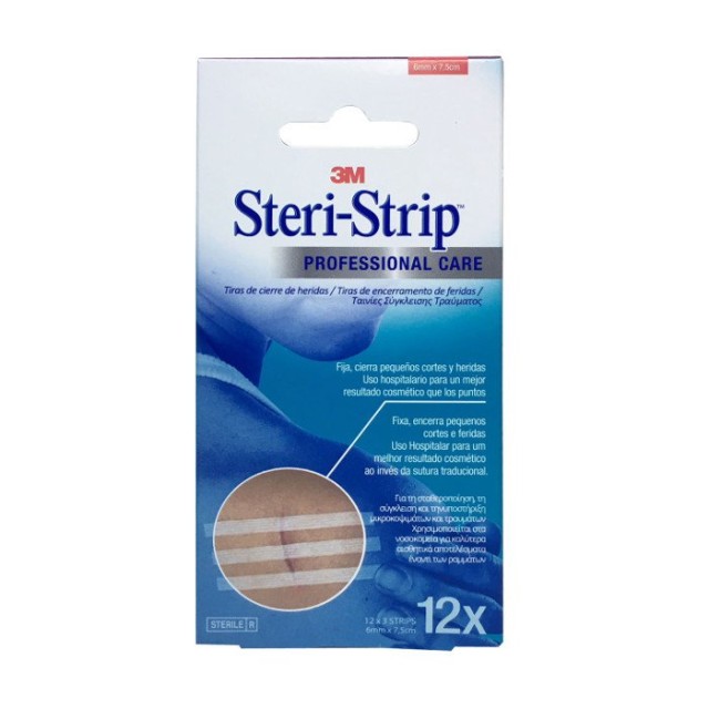 3M Steri Strip﻿ Αυτοκόλλητες Ταινίες Συγκράτησης Δέρματος 6mm x 7.5 cm, 12 τεμάχια