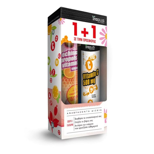 Inoplus Promo Echinacea Propolis Vitamin C 1000mg 24αναβ.δισκ. + Vitamin C 500mg 20αναβ.δισκ. 1+1 Δώρο