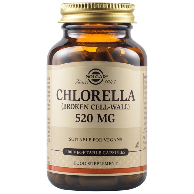 Solgar Chlorella 520mg Συμπλήρωμα Διατροφής για Αποτοξίνωση & Τόνωση του Οργανισμού, 100 Φυτικές Κάψουλες