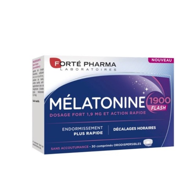 Forte Pharma Melatonine 1900 Flash 1,9mg Συμπλήρωμα Διατροφής με Μελατονίνη για την Αντιμετώπιση της Αϋπνίας, 30 δισκία