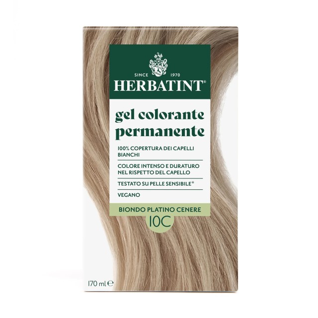 Herbatint Permanent Haircolour Gel Βαφή Μαλλιών Χωρίς Αμμωνία 10C Ξανθό Πλατινέ Σταχτί, 170ml