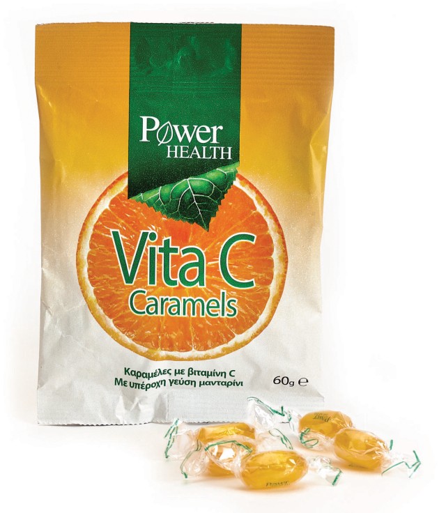 Power Health Vita C Caramels Καραμέλες για το Ανοσοποιητικό Με Γεύση Μανταρίνι, 60gr