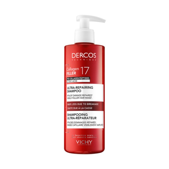Vichy Dercos Collagen Filler 17 Ultra-Repairing Shampoo Επανορθωτικ...
