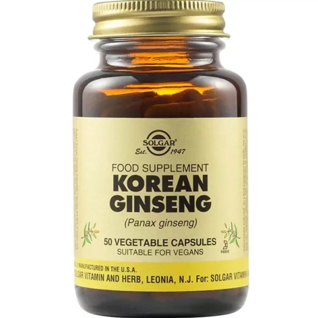 Solgar Korean Ginseng Συμπλήρωμα διατροφής με Ginseng, 50 Φυτικές Κ...