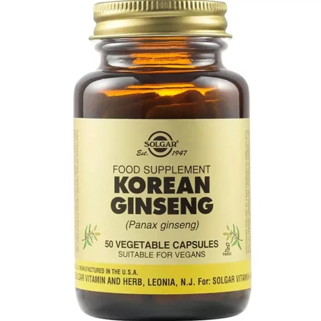Solgar Korean Ginseng Dietary Supplement with Ginseng, 50 Herbal C...
