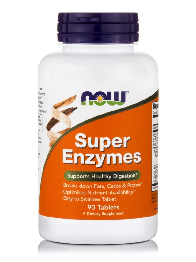 Now Super Enzymes Συμπλήρωμα Πεπτικών Ενζύμων, 90 Ταμπλέτες