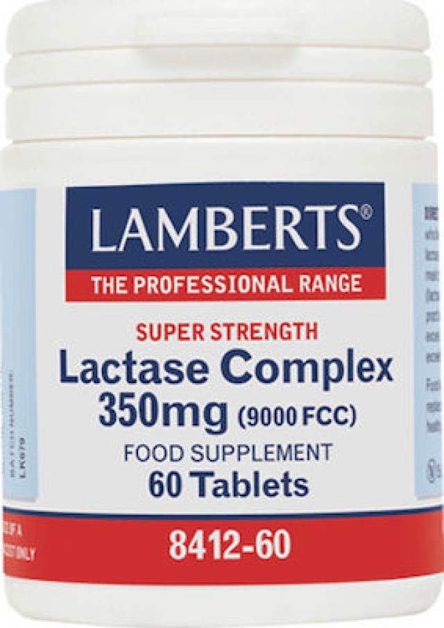 Lamberts Lactase Complex 350mg, Για Την Μείωση Συμπτωμάτων Δυσανεξίας στη Λακτόζη, 60 Ταμπλέτες