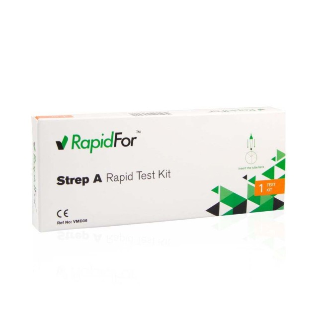 RapidFor Strep A Rapid Test Kit Τεστ Στρεπτόκοκκου, 1 Τεμάχιο
