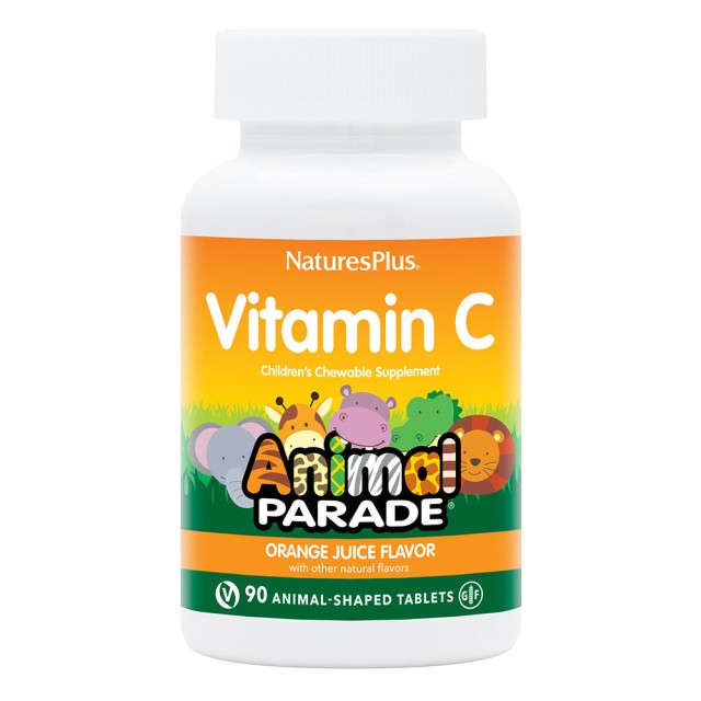 Natures Plus Animal Parade Vitamin C Συμπλήρωμα Διατροφής για Παιδιά και Εφήβους με Βιταμίνη C, 90 Μασώμενες Ταμπλέτες