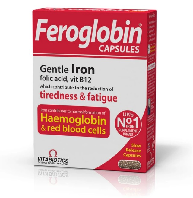 Vitabiotics Feroglobin Slow Release Συμπλήρωμα Σιδήρου Βραδείας Απο...