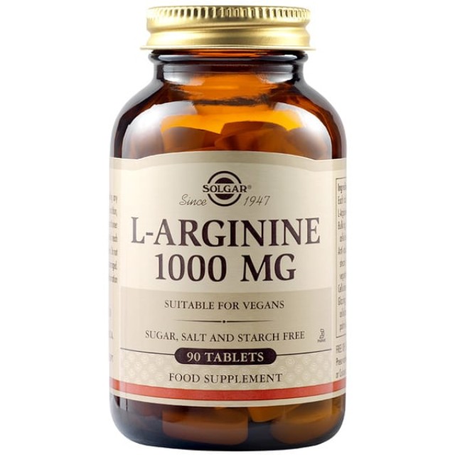Solgar L-Arginine 1000mg, 90 Ταμπλέτες