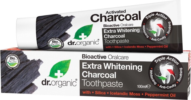Dr. Organic Activated Charcoal Extra Whitening Toothpaste, 100ml