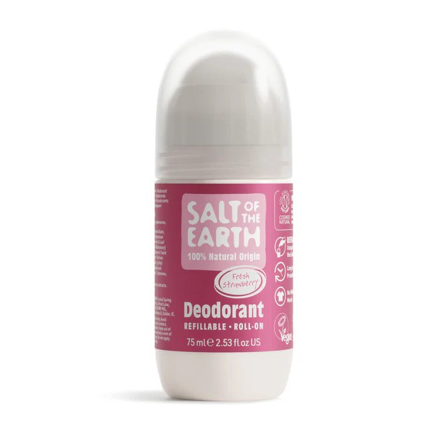 Salt of the Earth Vegan Refillable Roll-On Deodorant Sweet Strawberry Αποσμητικό, 75ml