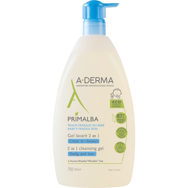 A-Derma Primalba Gel Καθαρισμού για το Ευαίσθητο Βρεφικό Δέρμα 750ml PR(-15%)