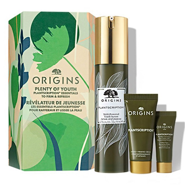 Origins Plenty of Youth Promo Plantscription Multi-Powered Youth Serum Ορός Αντιγήρανσης 50ml & Δώρο Lifting + Firming Cream Συσφικτική Κρέμα 15ml & Wrinkle Correction Eye Cream Κρέμα Ματιών 5ml, 1 Σετ