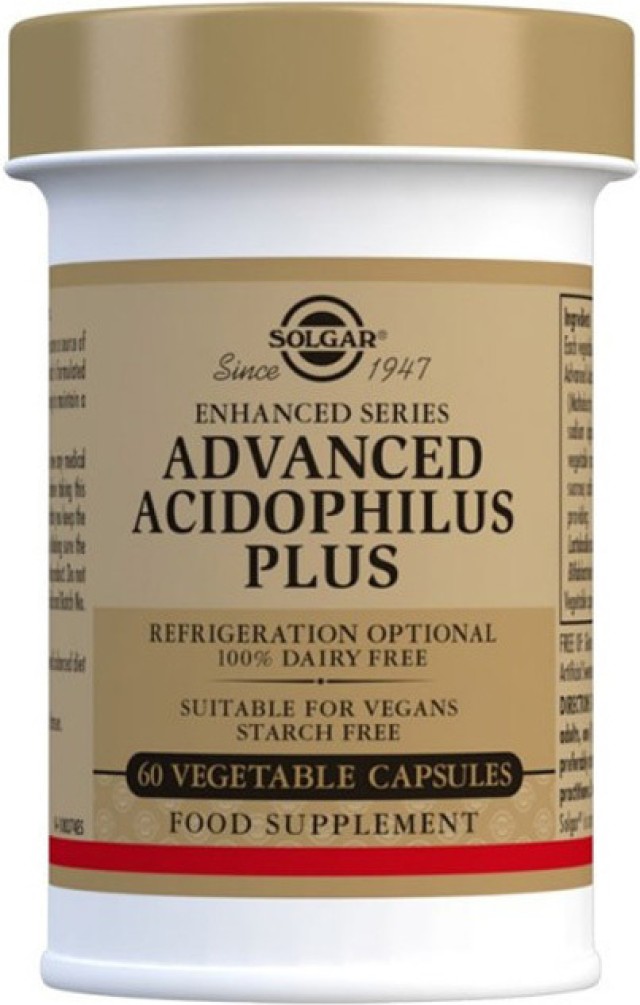 Solgar Advanced Acidophilus Plus, 60 Φυτικές Κάψουλες