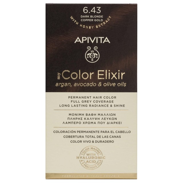 Apivita My Color Elixir 6.43 Ξανθό Σκούρο Χάλκινο Μελί