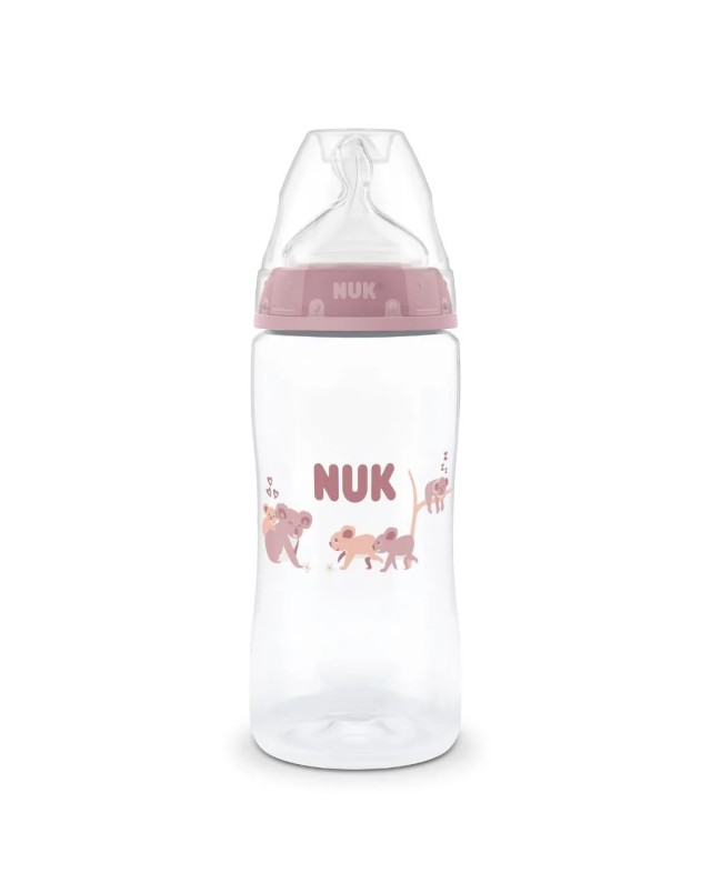 Nuk First Choice Πλαστικό Μπιμπερό με Θηλή Σιλικόνης Medium 3m+ Koa...