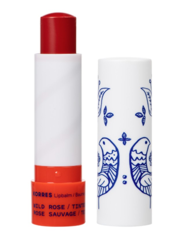 Korres Lip Balm Wild Rose Tinted  Ενυδατικό Βάλσαμο Χειλιών με Άγρι...