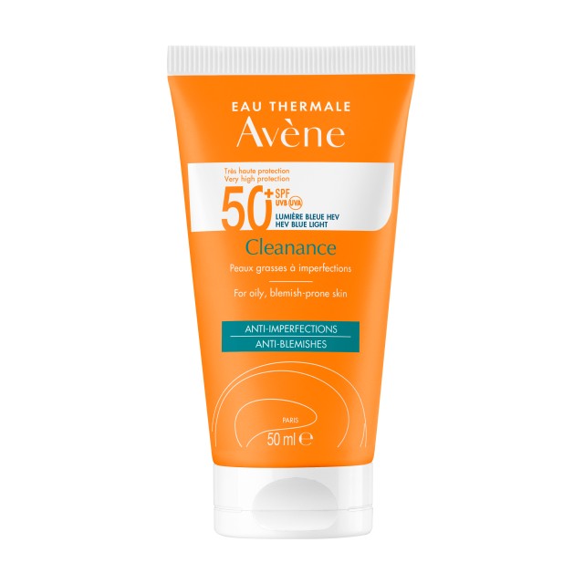 Avene Cleanance Solaire Αντηλιακό Προσώπου SPF 50+ για το Ευαίσθητο Λιπαρό Δέρμα με Ατέλειες, 50ml