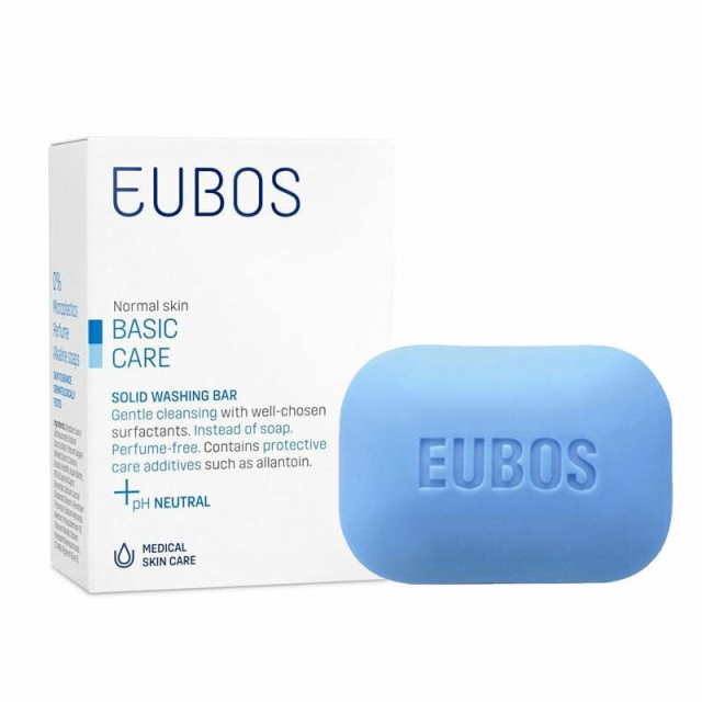 Eubos Solid Washing Bar Blue Στερεή Πλάκα Καθαρισμού χωρίς σάπωνες, 125gr