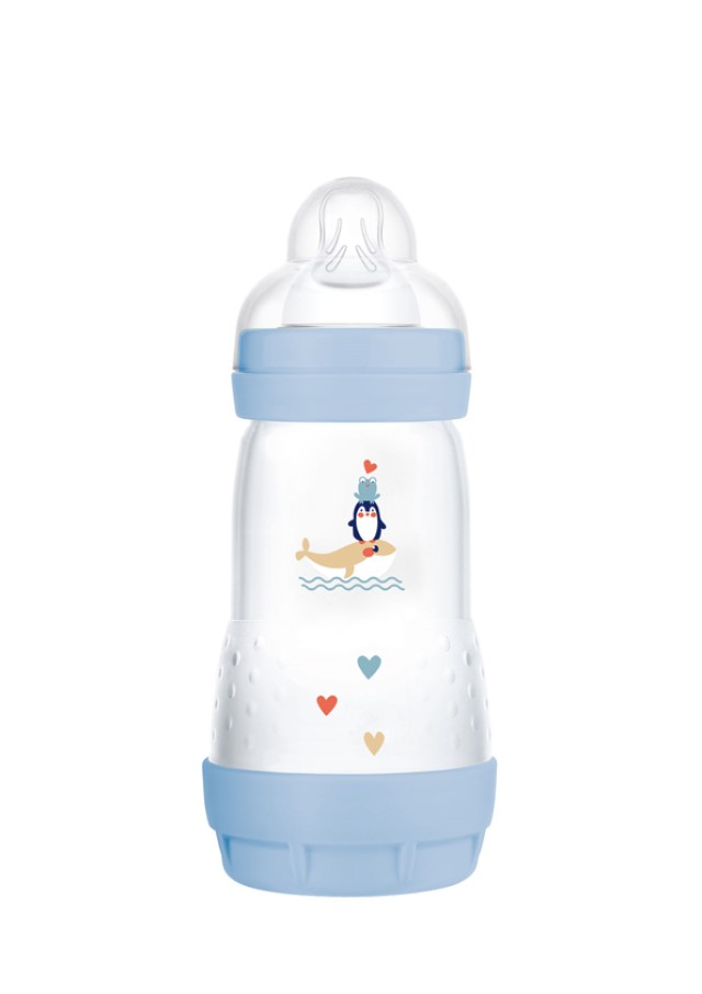 Mam Easy Start Anti-Colic Πλαστικό Μπιμπερό με Θηλή Σιλικόνης Για Μείωση Κολικών - Για Αγόρια 2+ Μηνών, 260ml