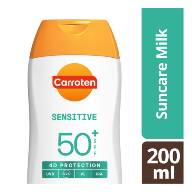 Carroten Sensitive Suncare Milk 4D Protection SPF50+ Αντηλιακό Γαλάκτωμα Σώματος, 200ml