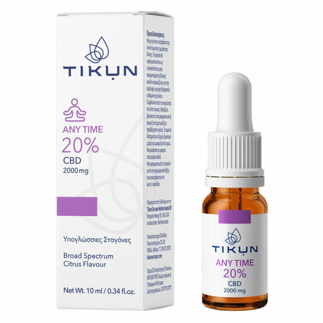 Tikun - Any Time 20%  Έλαιο Κάνναβης σε Σταγόνες με CBD 2000mg, 10ml